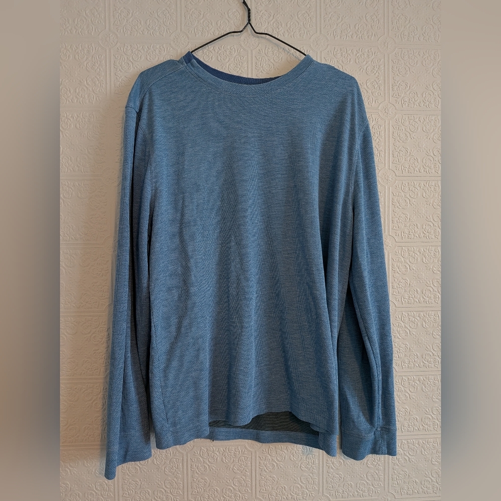 lululemon athletica Men's Heathered Blue Long Sleeve Tee